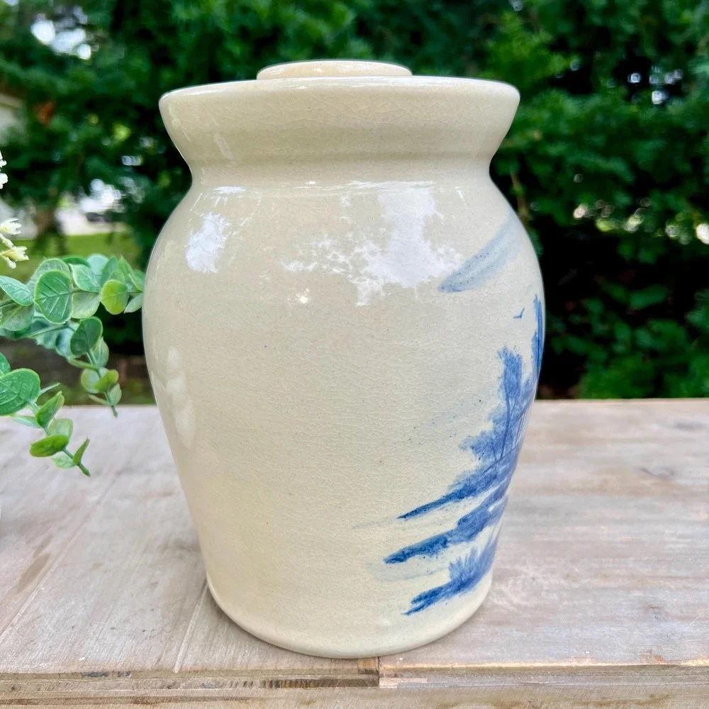 Paul Storie Pottery Crock with Lid | Farmhouse Pottery Vase